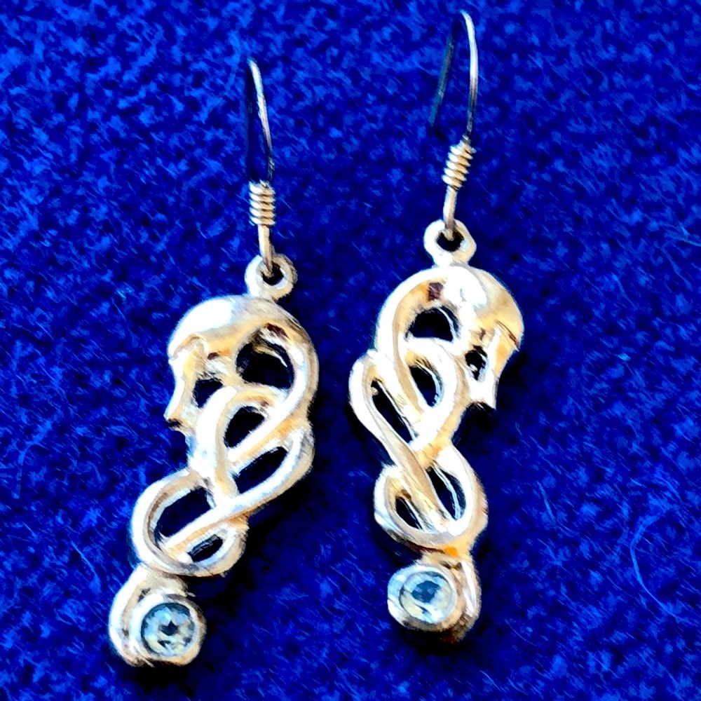 Sterling silver  blue Topaz? Dangle earrings